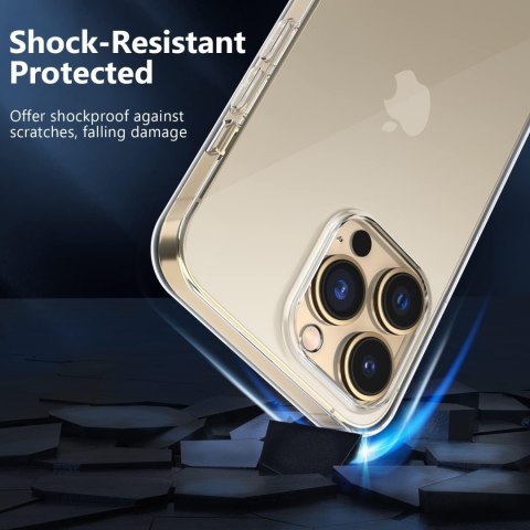 ETUI APPLE IPHONE 14 PRO PRZEZROCZYSTE SILIKONOWE PLECKI + 3X SZKŁO A2890