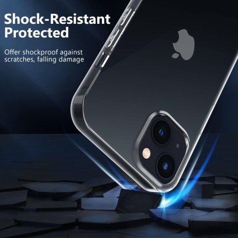 ETUI APPLE IPHONE 14 SILIKONOWE PRZEZROCZYSTE PLECKI +3x SZKŁO HARTOWANE