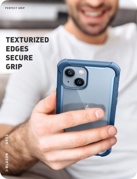 ETUI BUMPER APPLE IPHONE 14 Plus 6,7" CASE NIEBIESKA RAMKA PRZÓD TYŁ A2886