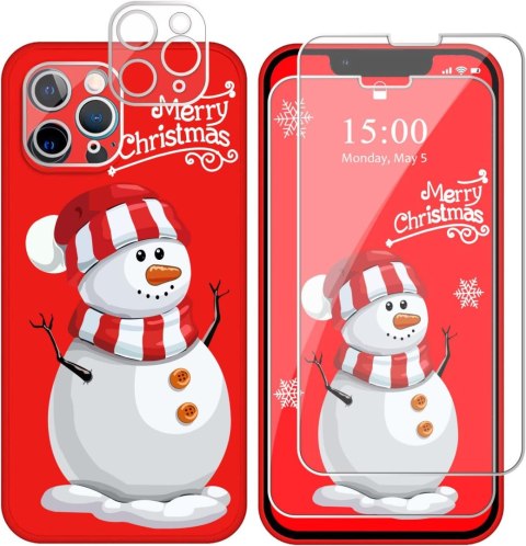 ETUI DO APPLE IPHONE 11 SILIKONOWE PLECKI BAŁWAN MERRY CHRISTMAS + 2X SZKŁO