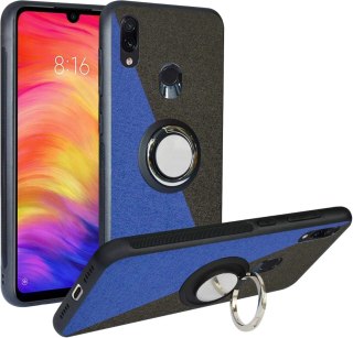 ETUI XIAOMI REDMI NOTE 7 SILIKONOWE NIEBIESKIE CZARNE + RING 482321