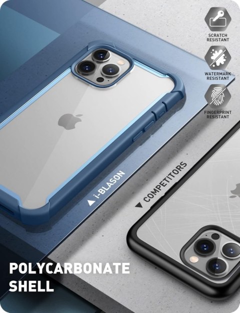 ETUI IPHONE 14 PRO MAX SOLIDNE PLECKI NIEBIESKA RAMKA CASE BUMPER PRZÓD TYŁ