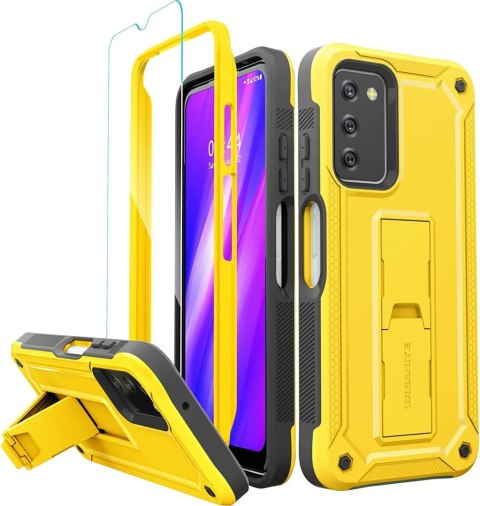 ETUI POKROWIEC SAMSUNG GALAXY A03S 5G CASE ŻÓŁTE SOLIDNE PLECKI Z PODSTAWKĄ