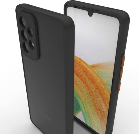 ETUI SAMSUNG GALAXY A33 5G CASE MATOWE PLECKI CZARNE SM-A336E + SZKŁO