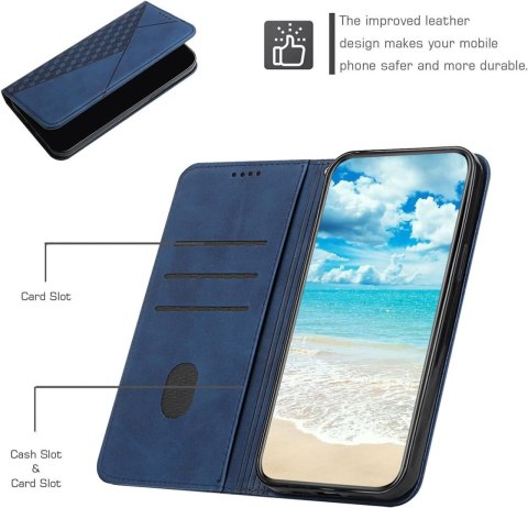 ETUI Z KLAPKĄ XIAOMI 12T/12T PRO 6.67" CASE GRANATOWY ELEGANCKI Z EKOSKÓRY