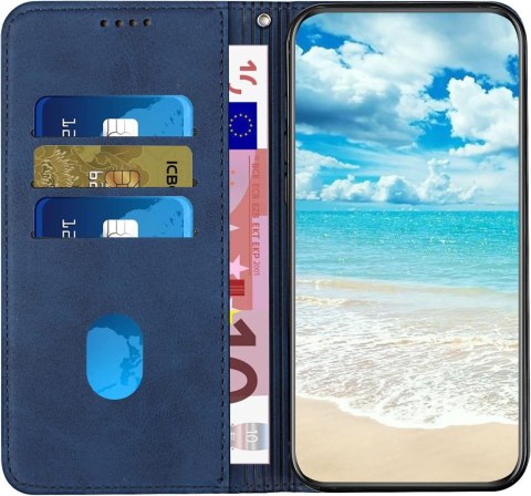 ETUI Z KLAPKĄ XIAOMI 12T/12T PRO 6.67" CASE GRANATOWY ELEGANCKI Z EKOSKÓRY