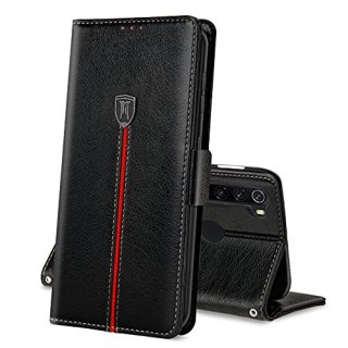 ETUI Z KLAPKĄ XIAOMI REDMI NOTE 8/NOTE 8 2021 CASE CZARNY Z EKOSKÓRY