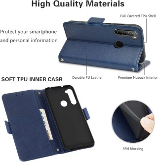 ETUI Z KLAPKĄ XIAOMI REDMI NOTE 8/NOTE 8 2021 CASE CZARNY Z EKOSKÓRY