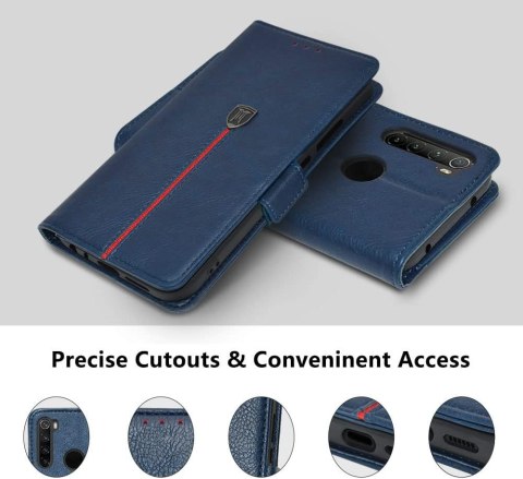 ETUI Z KLAPKĄ XIAOMI REDMI NOTE 8/NOTE 8 2021 CASE CZARNY Z EKOSKÓRY