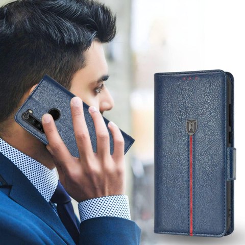 ETUI Z KLAPKĄ XIAOMI REDMI NOTE 8/NOTE 8 2021 CASE CZARNY Z EKOSKÓRY