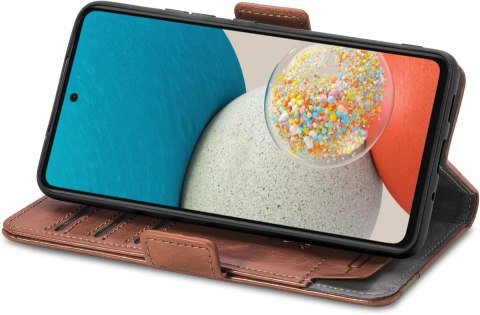 ETUI Z KLAPKĄ NOKIA G60 5G 6.58" CASE BRĄZOWY EKOSKÓRA SOLIDNY TA-1479