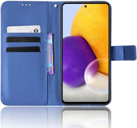 ETUI Z KLAPKĄ NOKIA G60 5G 6.58" CASE NIEBIESKI PIKOWANY Z EKOSKÓRY