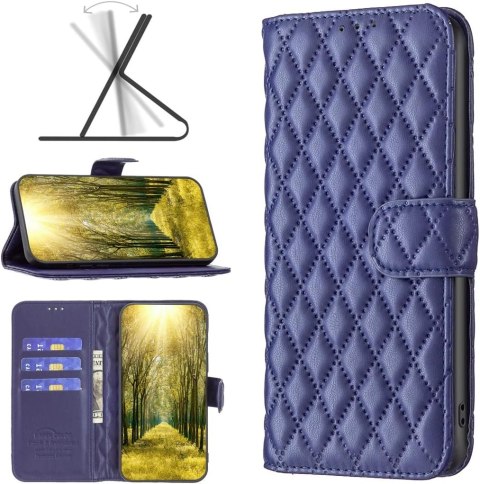 ETUI Z KLAPKĄ SAMSUNG GALAXY A04 CASE GRANATOWY PIKOWANY GLAMOUR