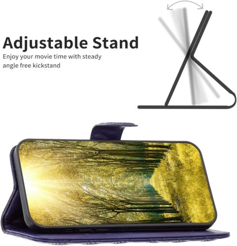 ETUI Z KLAPKĄ SAMSUNG GALAXY A04 CASE GRANATOWY PIKOWANY GLAMOUR