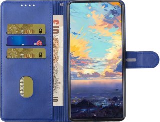 ETUI Z KLAPKĄ SAMSUNG GALAXY A04s CASE GRANATOWY Z EKOSKÓRY +ZAWIESZKA