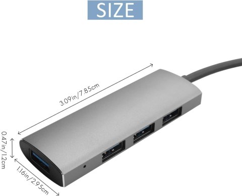 HUB USB-C 4w1 USB-A USB 3.0 + 3X USB 2.0 ADAPTER ROZDZIELACZ KONCENTRATOR