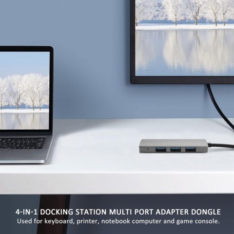 HUB USB-C 4w1 USB-A USB 3.0 + 3X USB 2.0 ADAPTER ROZDZIELACZ KONCENTRATOR