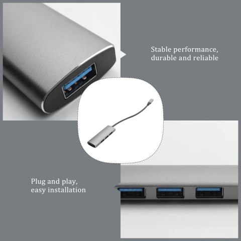 HUB USB-C 4w1 USB-A USB 3.0 + 3X USB 2.0 ADAPTER ROZDZIELACZ KONCENTRATOR