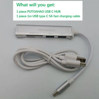 HUB USB-C 5W1 SD/MICRO SD CARD READER MACBOOK ADAPTER ROZDZIELACZ