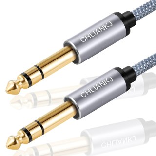 KABEL INSTRUMENTALNY AUDIO TRS JACK 6,35mm na 6,35mm 3M OPLOT NYLONOWY