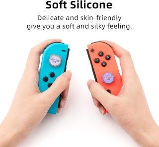 NAKŁADKI NA PRZYCISKI NINTENDO SWITCH LITE OLED SILIKONOWE RÓŻ FIOLET 4SZT