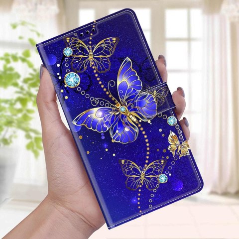 ZAMYKANE ETUI Z KLAPKĄ DO GOOGLE PIXEL 7 GRANATOWY MOTYL GQML3 GVU6C