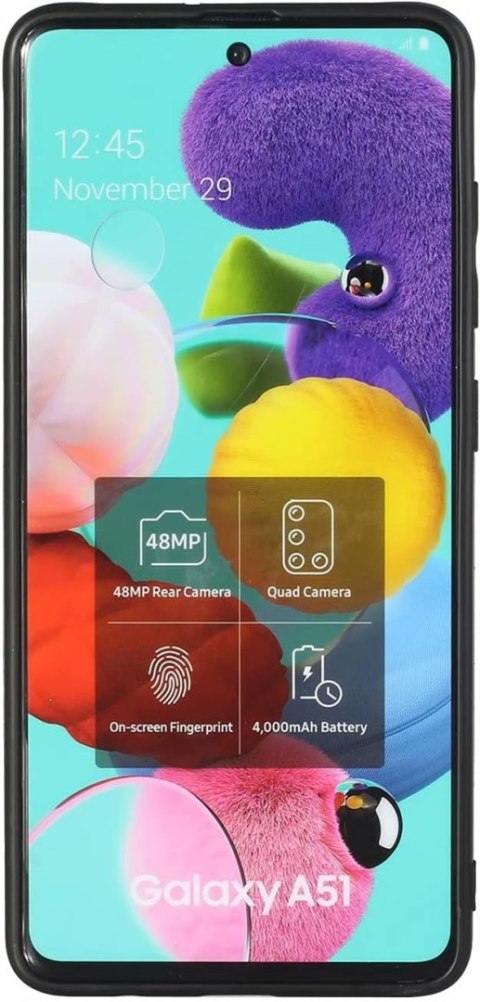 1X SZKŁO + ETUI POKROWIEC DO SAMSUNG GALAXY A51 5G CZARNE PLECKI MOCNY CASE