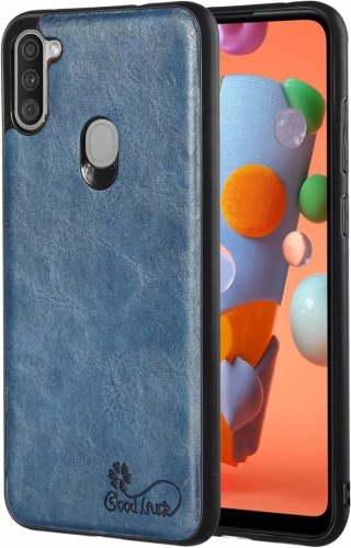 1x SZKŁO HARTOWANE ETUI SAMSUNG GALAXY A21S SKÓRZANA GRANATOWA OBUDOWA