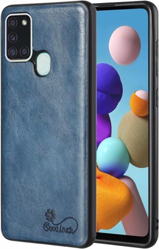 1x SZKŁO HARTOWANE ETUI SAMSUNG GALAXY A21S SKÓRZANA GRANATOWA OBUDOWA