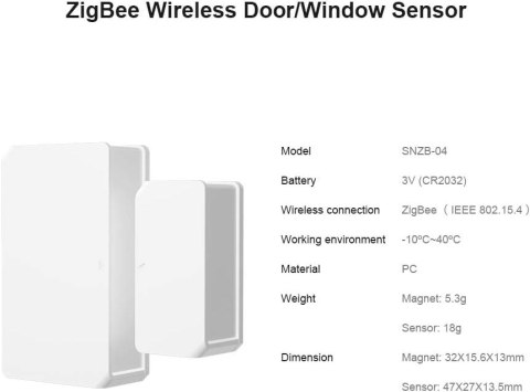 2X CZUJNIK OTWARCIA DRZWI OKNA ZIGBEE WiFi ALEXA/GOOGLE HOME