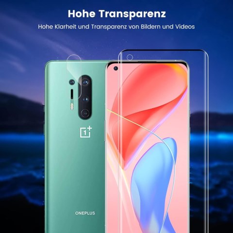 2x SZKŁO HARTOWANE ONEPLUS 8 PRO 6.78" Z CZARNĄ RAMKĄ +2x OCHRONA APARATU