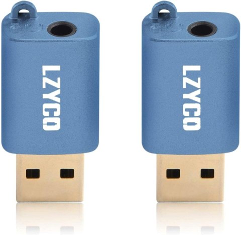 2xZEWNĘTRZNA KARTA DŹWIĘKOWA USB ADAPTER Z WEJŚCIEM 3,5 mm MINI JACK