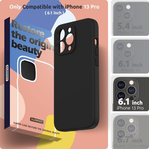 ETUI APPLE IPHONE 13 PRO CASE SILIKONOWY CZARNY +SZKŁO HARTOWANE