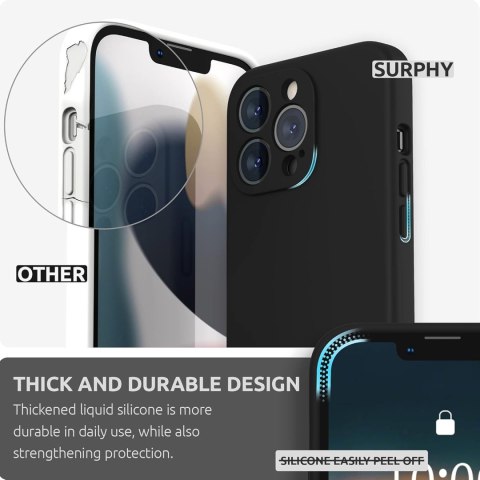 ETUI APPLE IPHONE 13 PRO CASE SILIKONOWY CZARNY +SZKŁO HARTOWANE