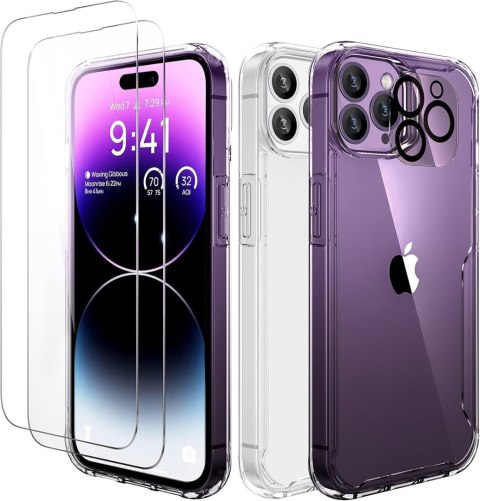 ETUI APPLE IPHONE 14 PRO MAX SILIKONOWE +2x SZKŁO HARTOWANE OCHRONA APARATU