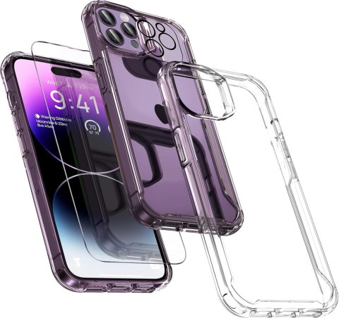 ETUI APPLE IPHONE 14 PRO MAX SILIKONOWE +2x SZKŁO HARTOWANE OCHRONA APARATU