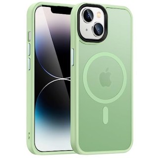 ETUI APPLE IPHONE 14 SILIKONOWE ZIELONE PÓŁPRZEZROCZYSTE PLECKI +MAGSAFE