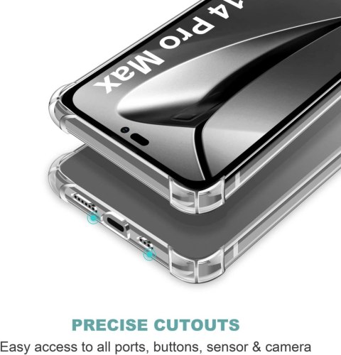 ETUI DO APPLE IPHONE 14 PRO MAX SILIKONOWE BEZBARWNE +3x SZKŁO HARTOWANE