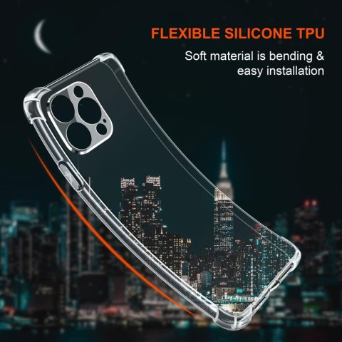 ETUI DO APPLE IPHONE 14 PRO MAX SILIKONOWE BEZBARWNE +3x SZKŁO HARTOWANE