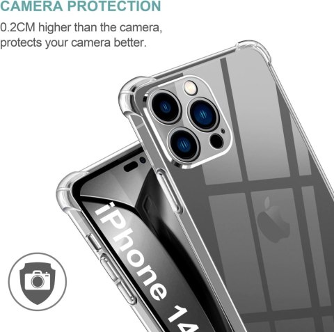 ETUI DO APPLE IPHONE 14 PRO MAX SILIKONOWE BEZBARWNE +3x SZKŁO HARTOWANE