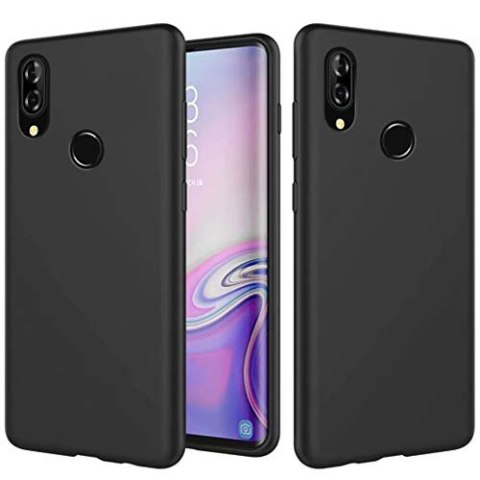 ETUI DO XIAOMI REDMI NOTE 7/7 PRO SILIKONOWE CZARNE PLECKI +SZKŁO HARTOWANE