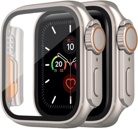 ETUI OCHRONNE DO APPLE WATCH SERIES 8/ 7 41mm SREBRNA RAMKA SOLIDNA OCHRONA