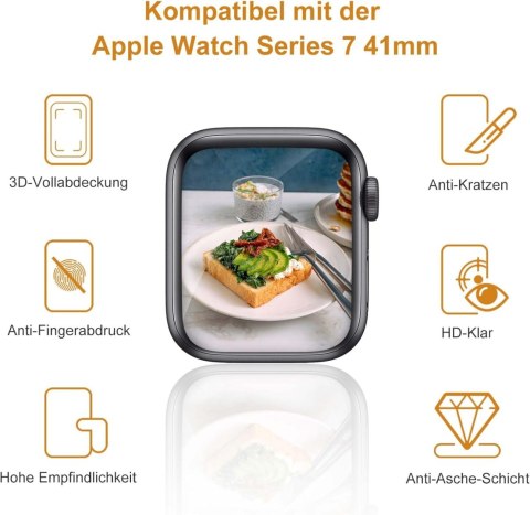 ETUI OCHRONNE NA ZEGAREK APPLE WATCH SERIES 7/8/9 41mm CZARNE RAMKI 2 SZTUK