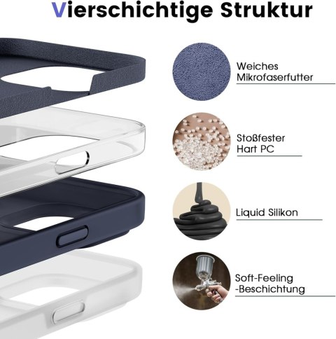 ETUI POKROWIEC DO APPLE IPHONE 14 PRO SILIKONOWE SOLIDNE GRANATOWE PLECKI