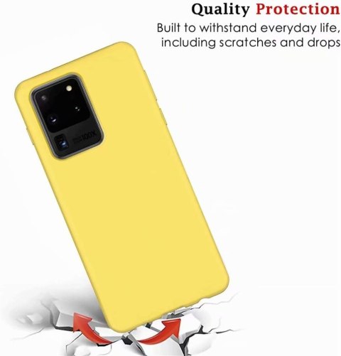 ETUI POKROWIEC DO SAMSUNG GALAXY S20 ULTRA SILIKONOWE SOLIDNE ŻÓŁTE PLECKI