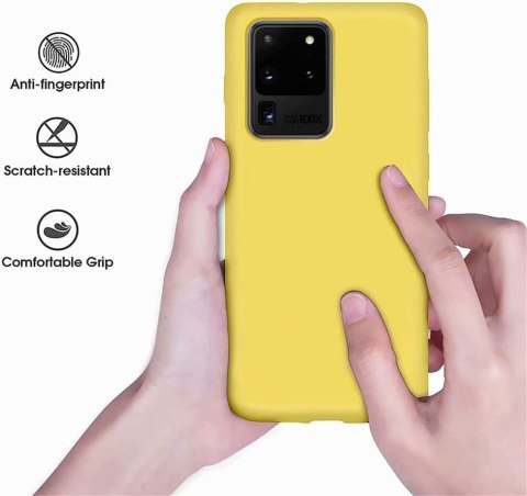 ETUI POKROWIEC DO SAMSUNG GALAXY S20 ULTRA SILIKONOWE SOLIDNE ŻÓŁTE PLECKI