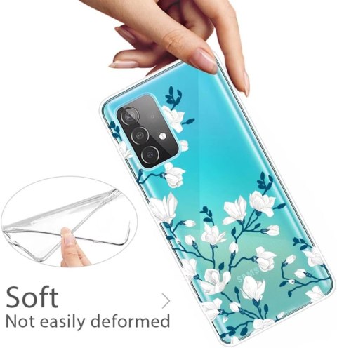 ETUI POKROWIEC SAMSUNG GALAXY A53 5G CASE SILIKONOWY BEZBARWNY WZÓR KWIATY