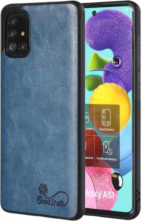 ETUI SAMSUNG GALAXY A71 5G GRANATOWE SILIKONOWE EKOSKÓRA +SZKŁO HARTOWANE