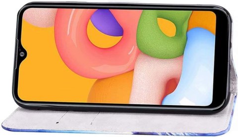 ETUI Z KLAPKĄ APPLE IPHONE 12/12 PRO FIOLETOWY MOTYL +SZKŁO HARTOWANE