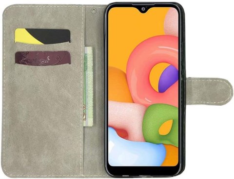 ETUI Z KLAPKĄ APPLE IPHONE 12/12 PRO FIOLETOWY MOTYL +SZKŁO HARTOWANE